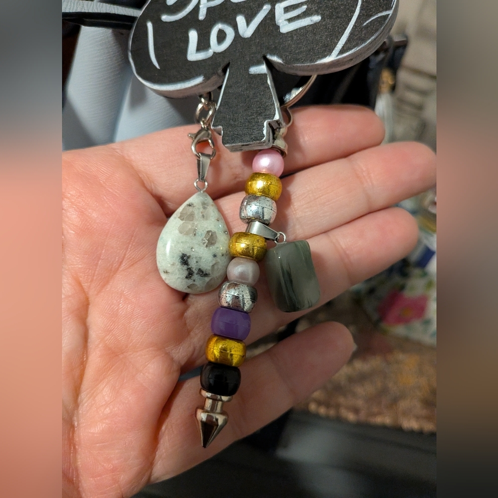 BagCharms Spade with Heart Koi Fish And Stars - Picture 11 of 13